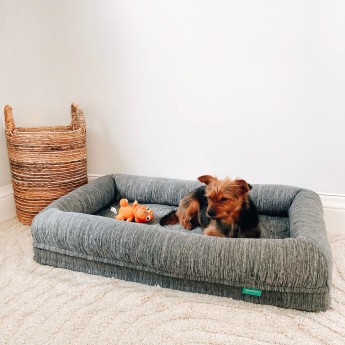 Bolster Dog Bed — Grey